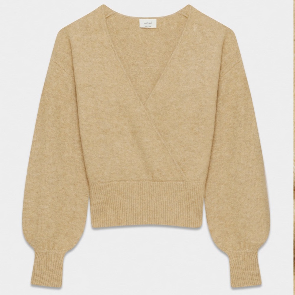 Aritzia Wilfred Dear V-neck wrap sweater, size XS